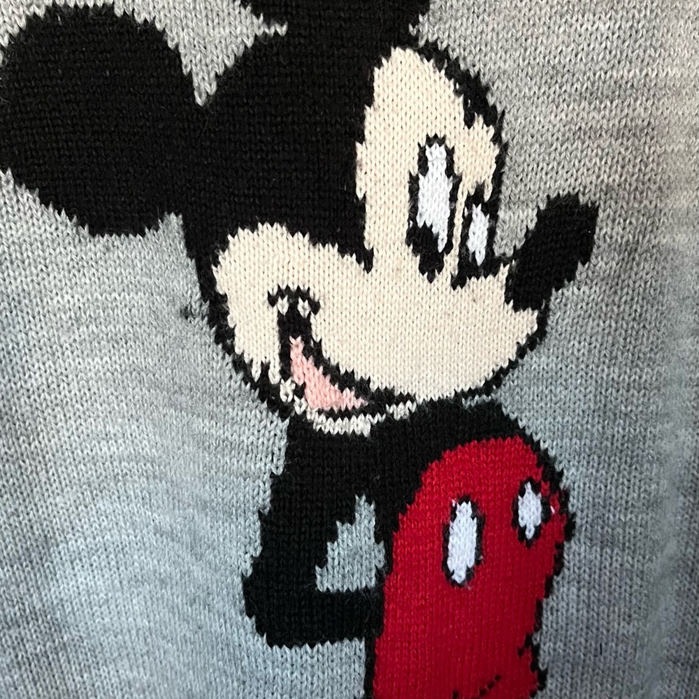 Disney Mickey Mouse H&M Gray Knit Sweater